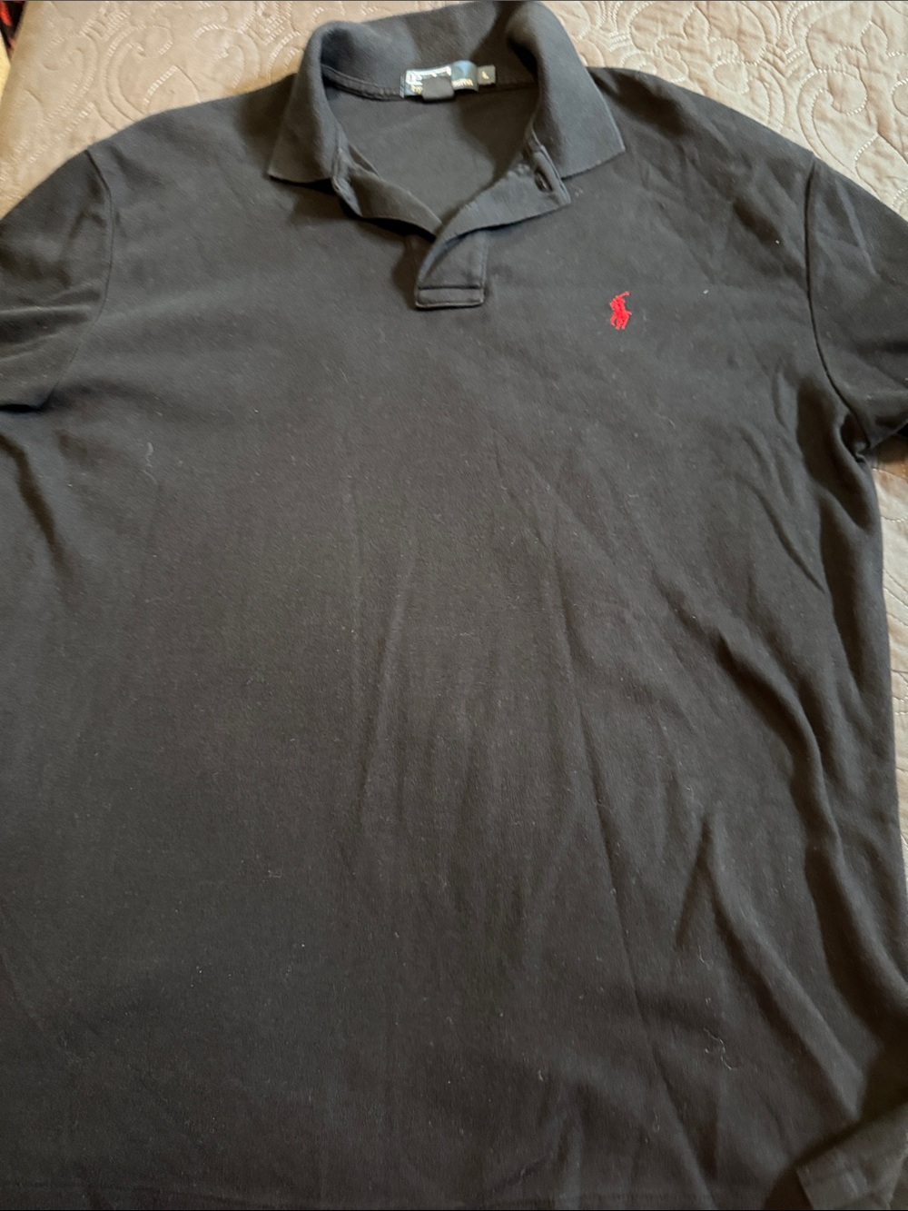 Polo by Ralph Lauren Black Polo with Red Pony Logo EUC